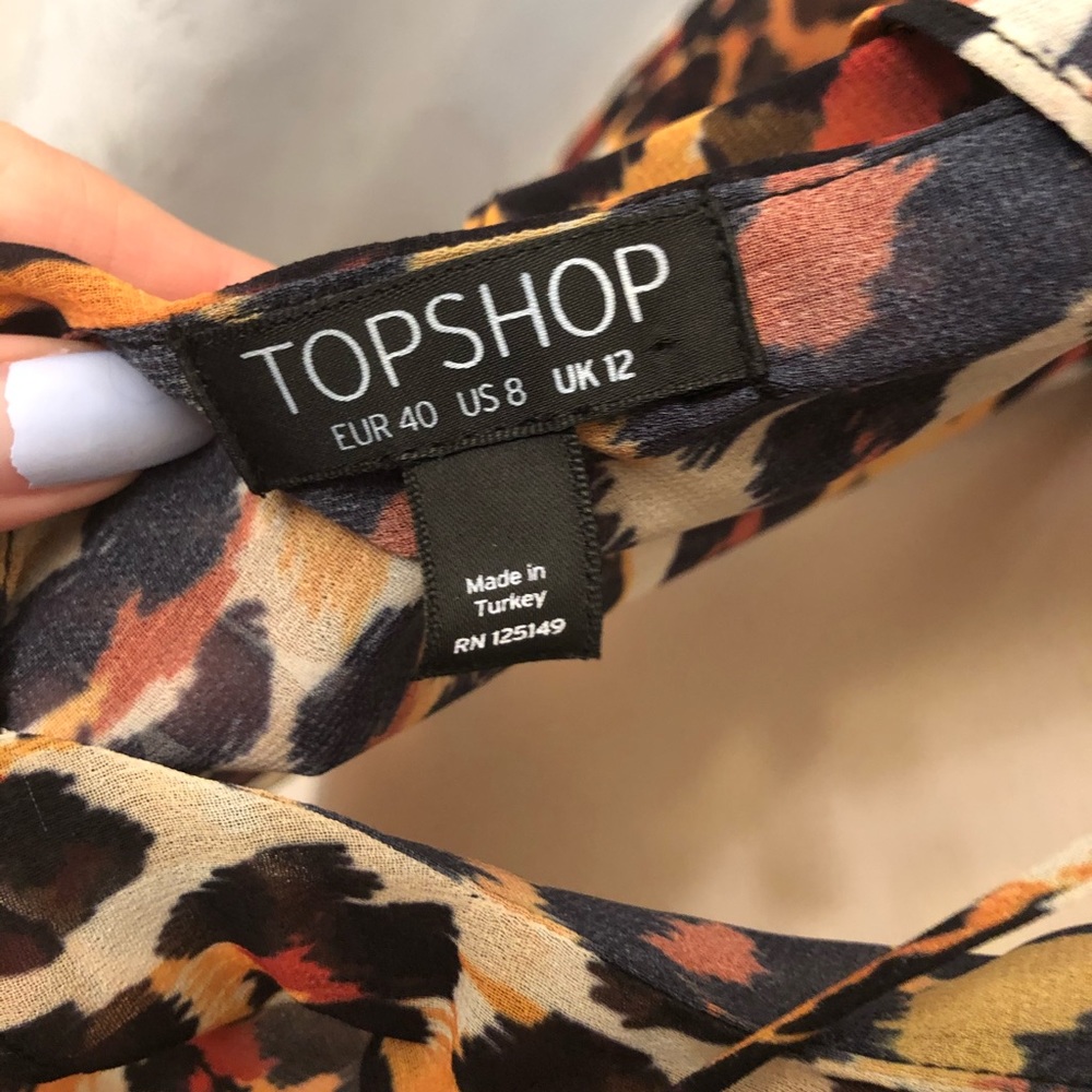 Topshop Leopard Print Ruffle Blouse - Picture 13 of 14